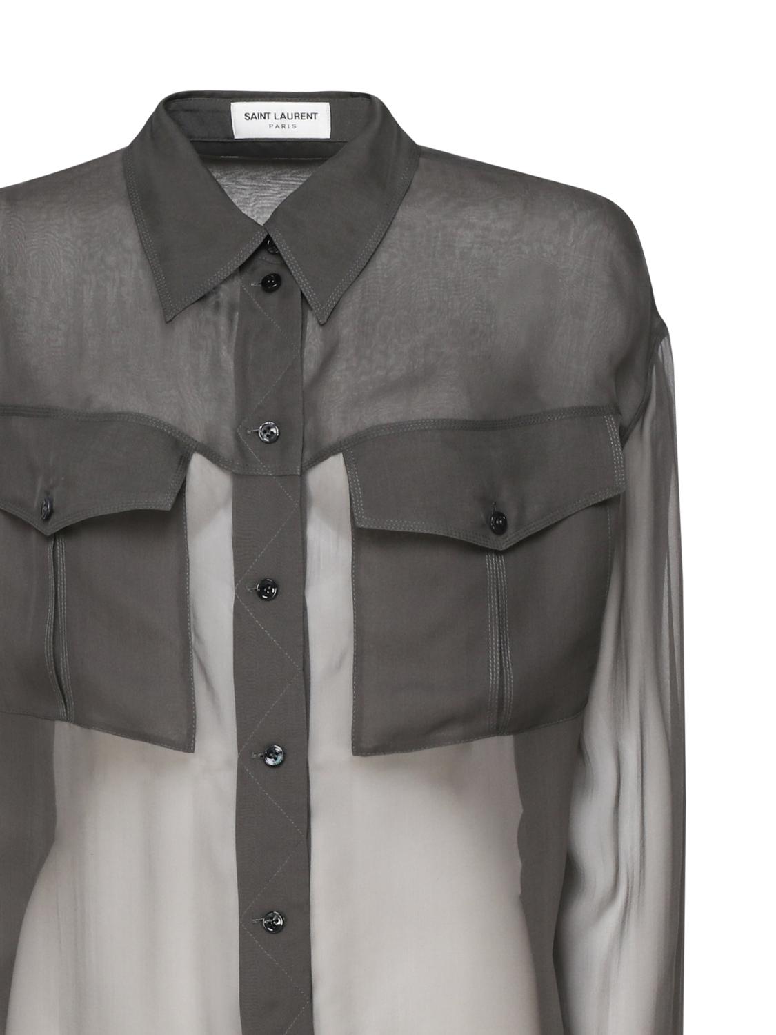 Camicia in chiffon trasparente 788262 Y065W3261 SAINT LAURENT
