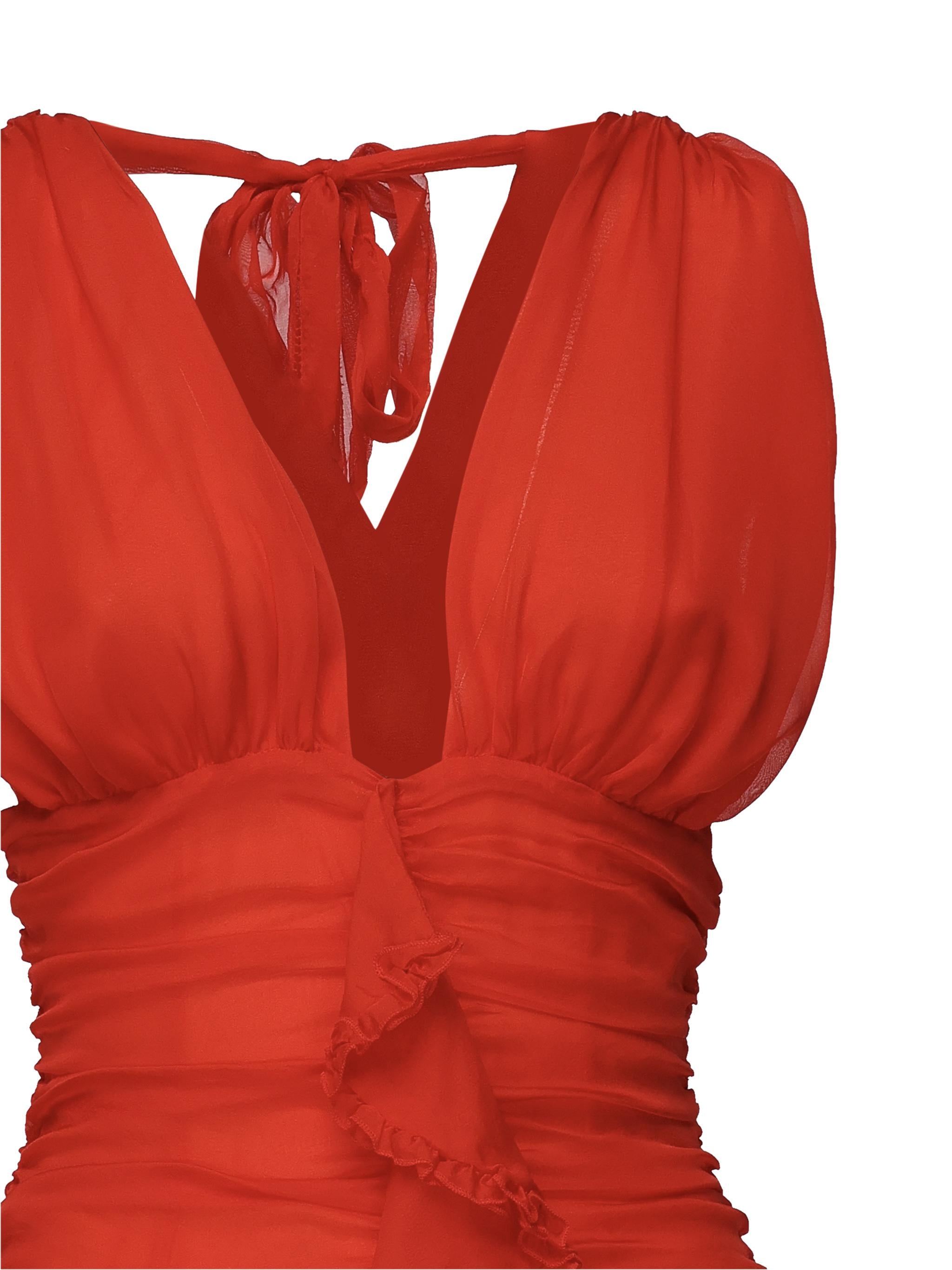 Abito Kayta in seta CD3697 RED FOR LOVE & LEMONS