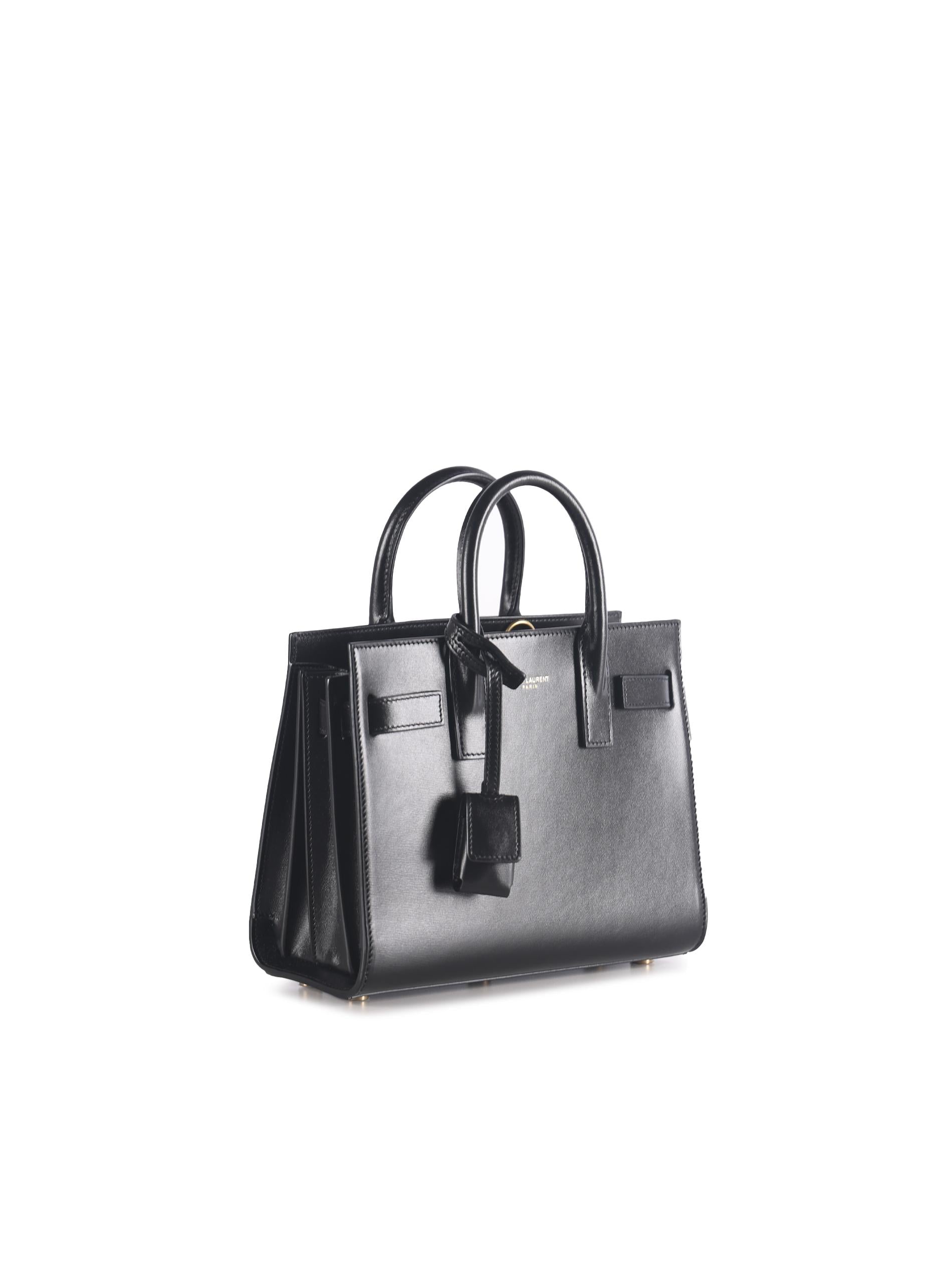 Borsa Sac de Jour Nano in pelle liscia 392035 02G9W1000 SAINT LAURENT