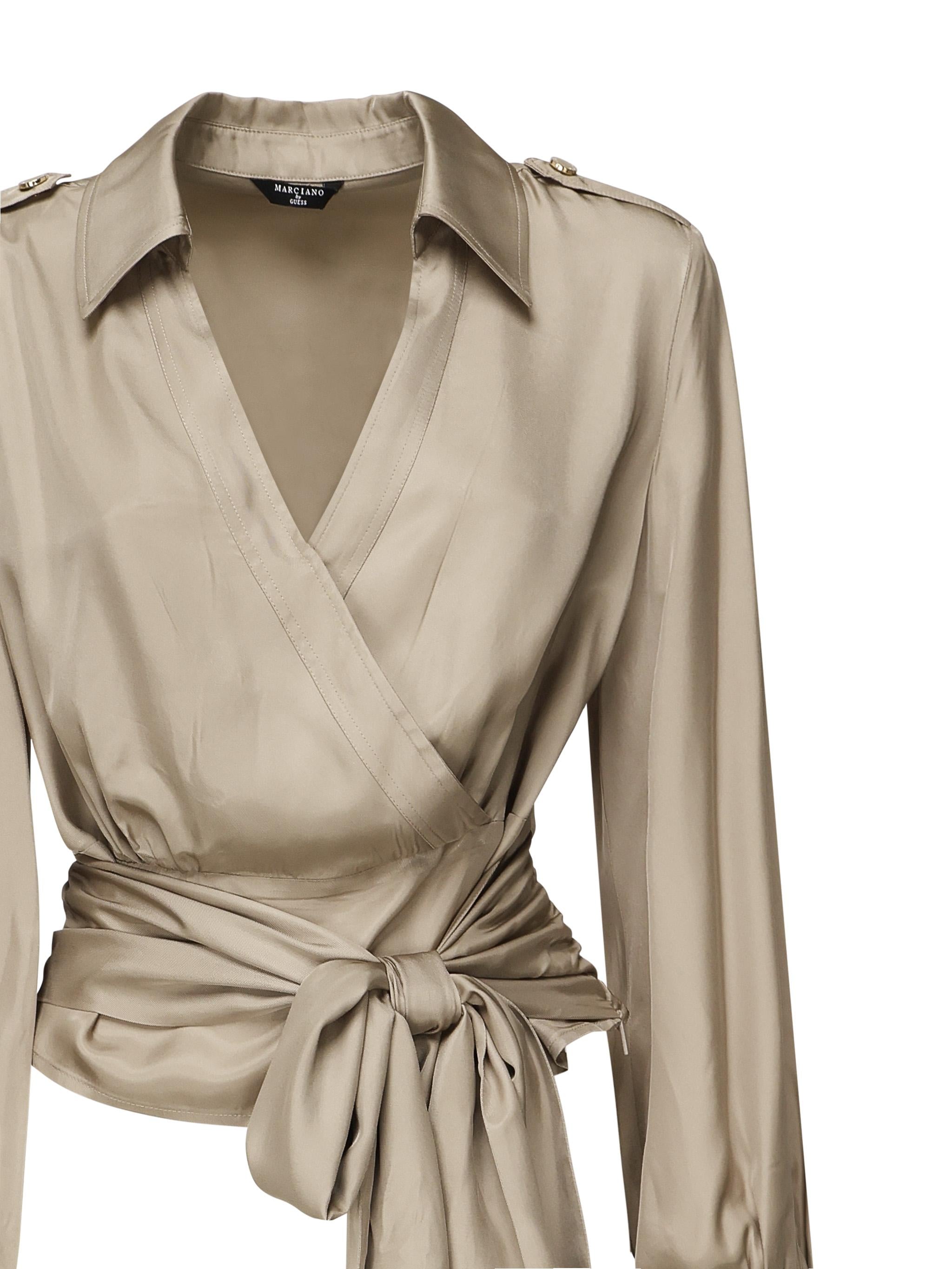 Blusa Linda Wrap 5GGH00 7246AG053 MARCIANO BY GUESS 