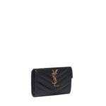 Portafogli envelope in grain de poudre 414404 BOW011000 SAINT LAURENT 