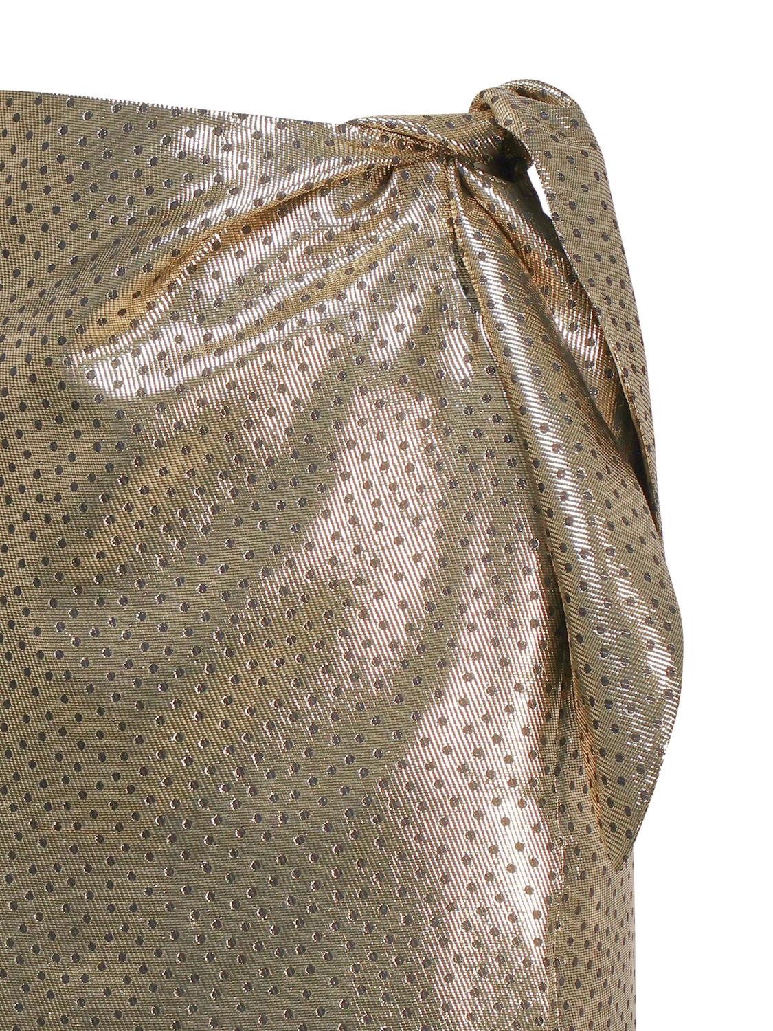 Gonna a matita annodata in lamè a pois 776458 Y5I631003 SAINT LAURENT 