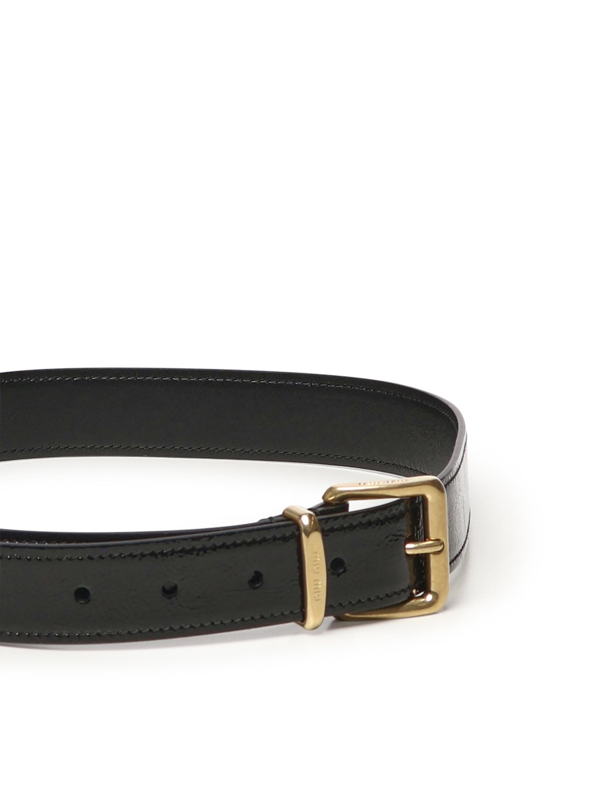 Cintura in pelle lucida<BR/> 5CC630 0DNTF0002 MIU MIU 