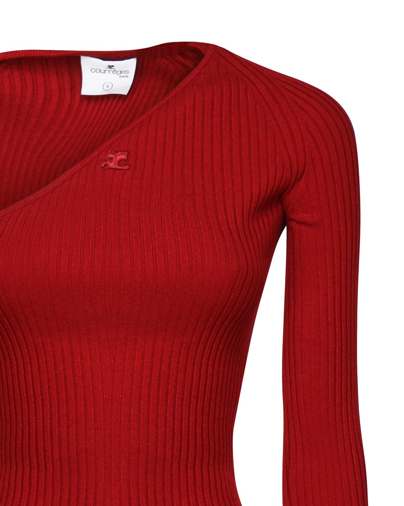 Top in maglia coste con cut-out 424MT0364FI0001 4031 COURREGES 