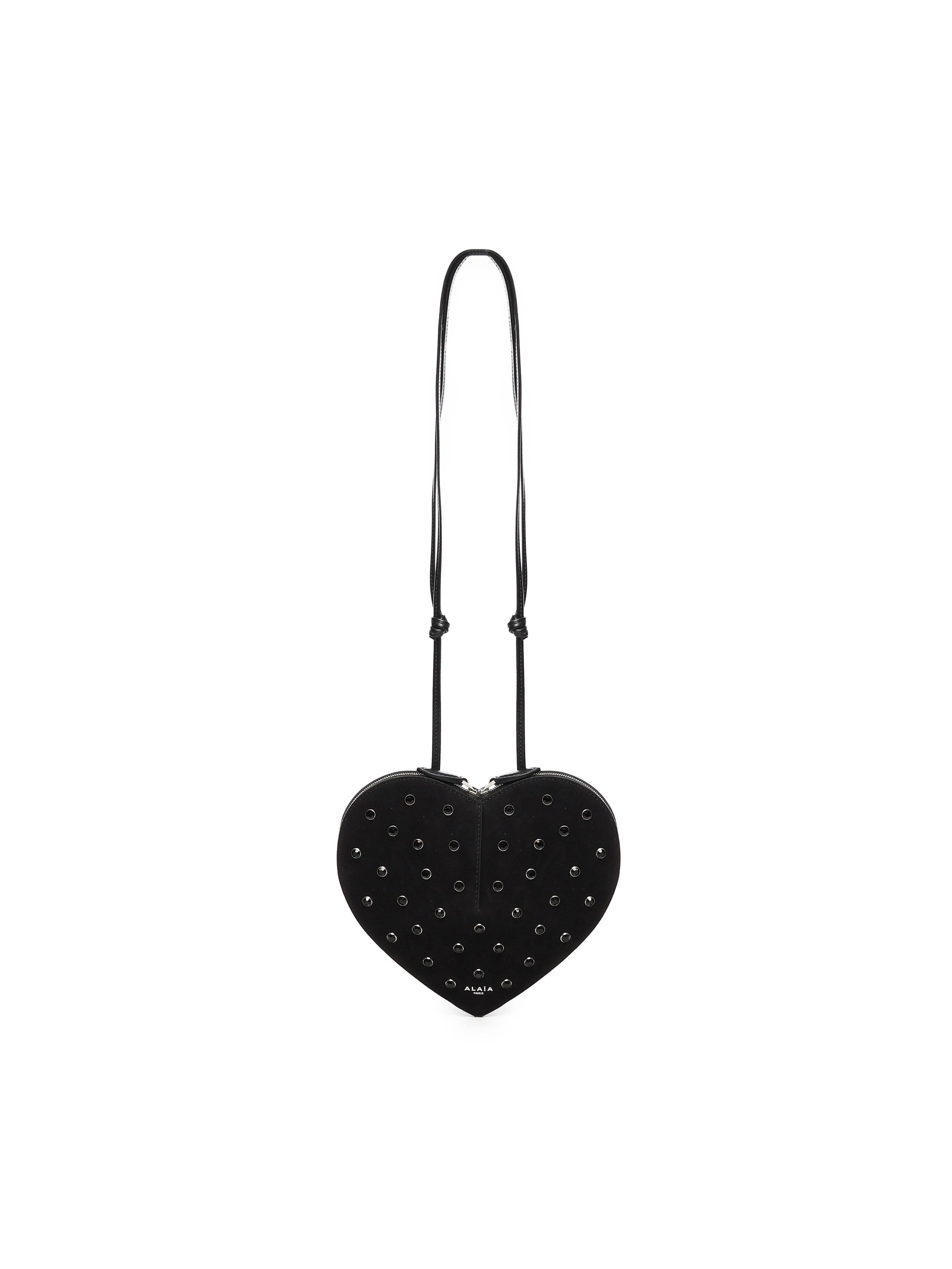 Borsa Le Cur in pelle di capra scamosciata con strass AA1P003CA286 999 ALAIA 