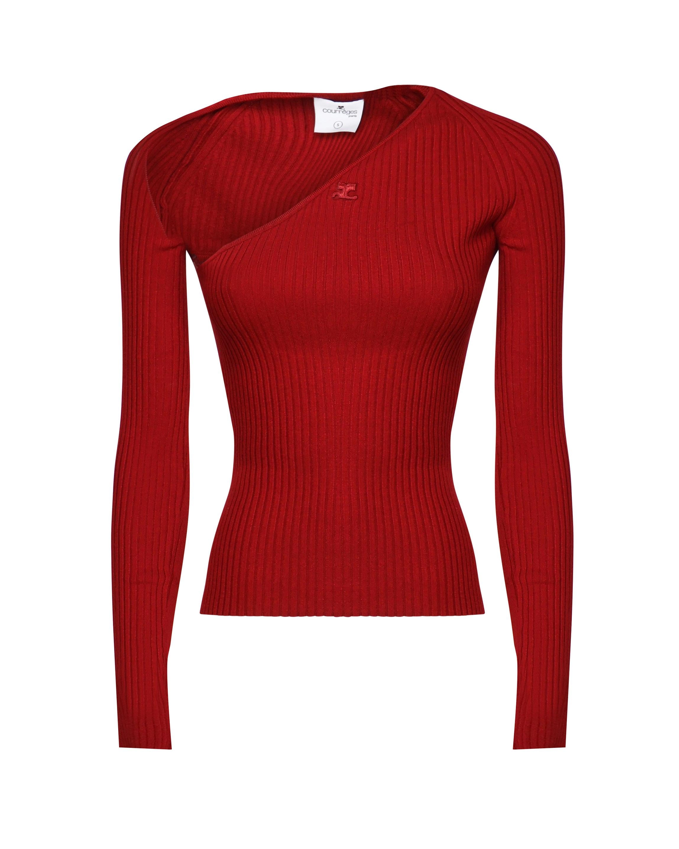Top in maglia coste con cut-out 424MT0364FI0001 4031 COURREGES 
