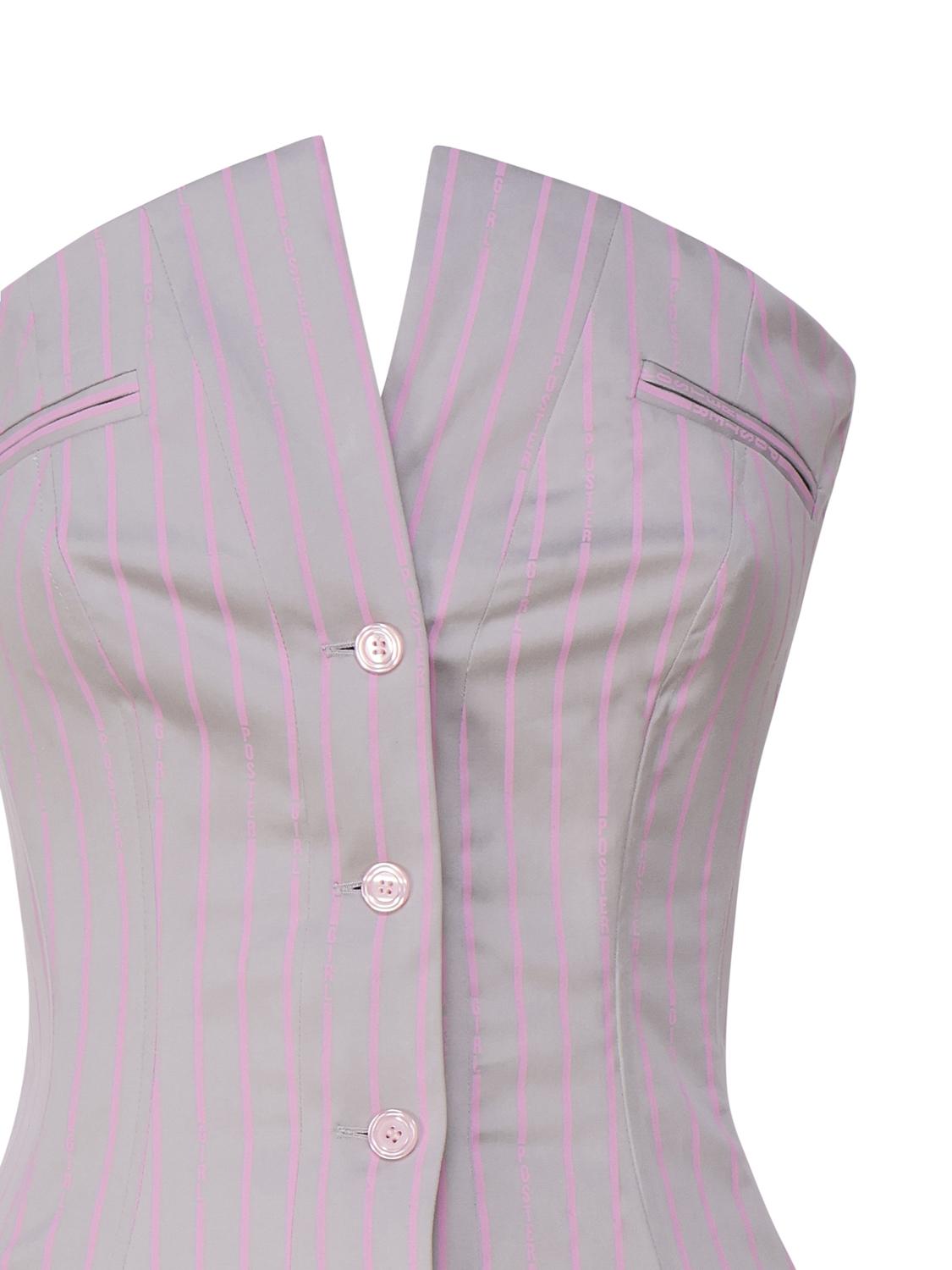 SS24RTWTP086STRETCH COTTONGREY/PINK PINSTRIPE POSTER GIRL