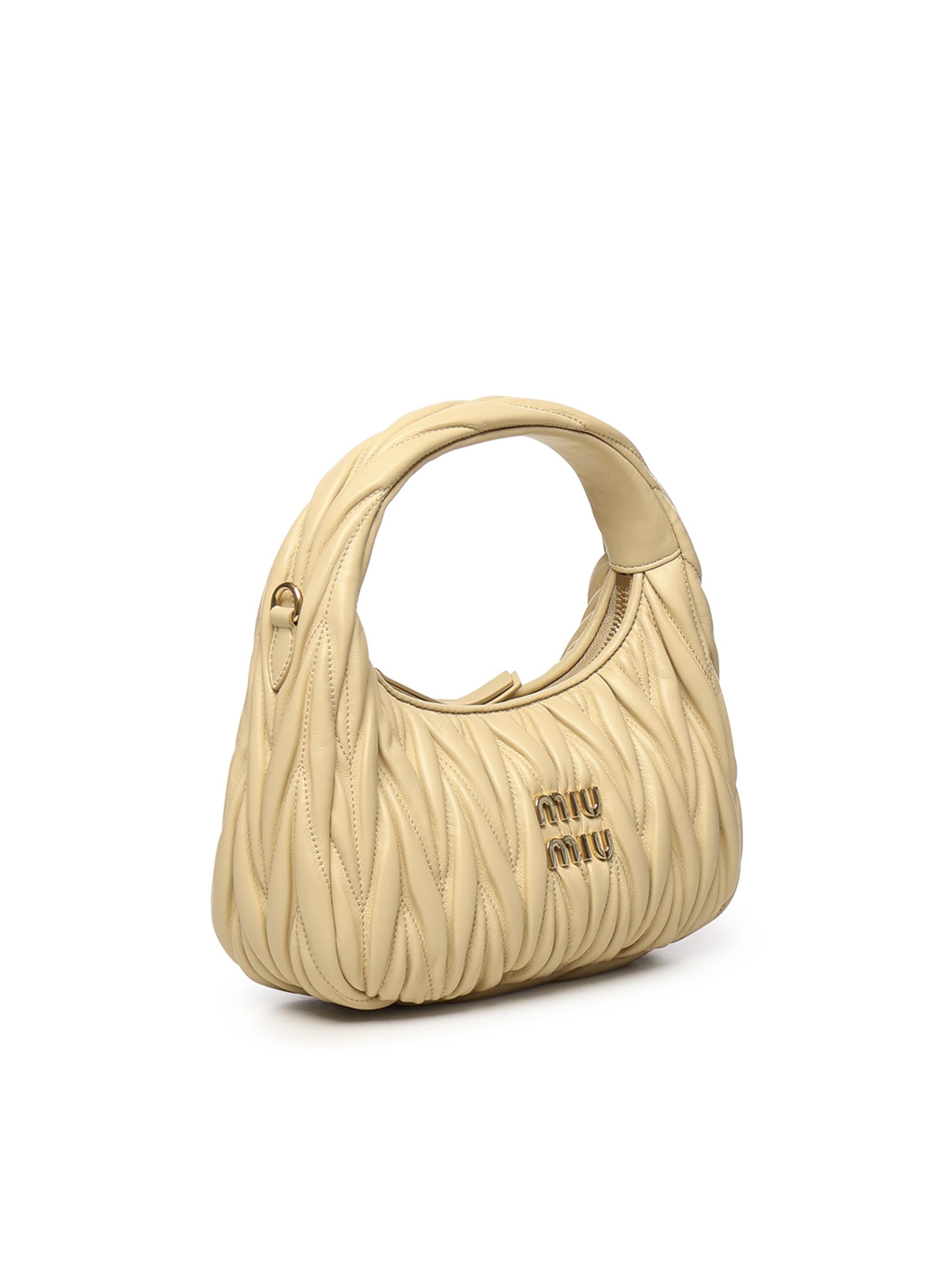 Borsa hobo Wander in nappa matelassé 5BC125 AN88F0K57 MIU MIU 