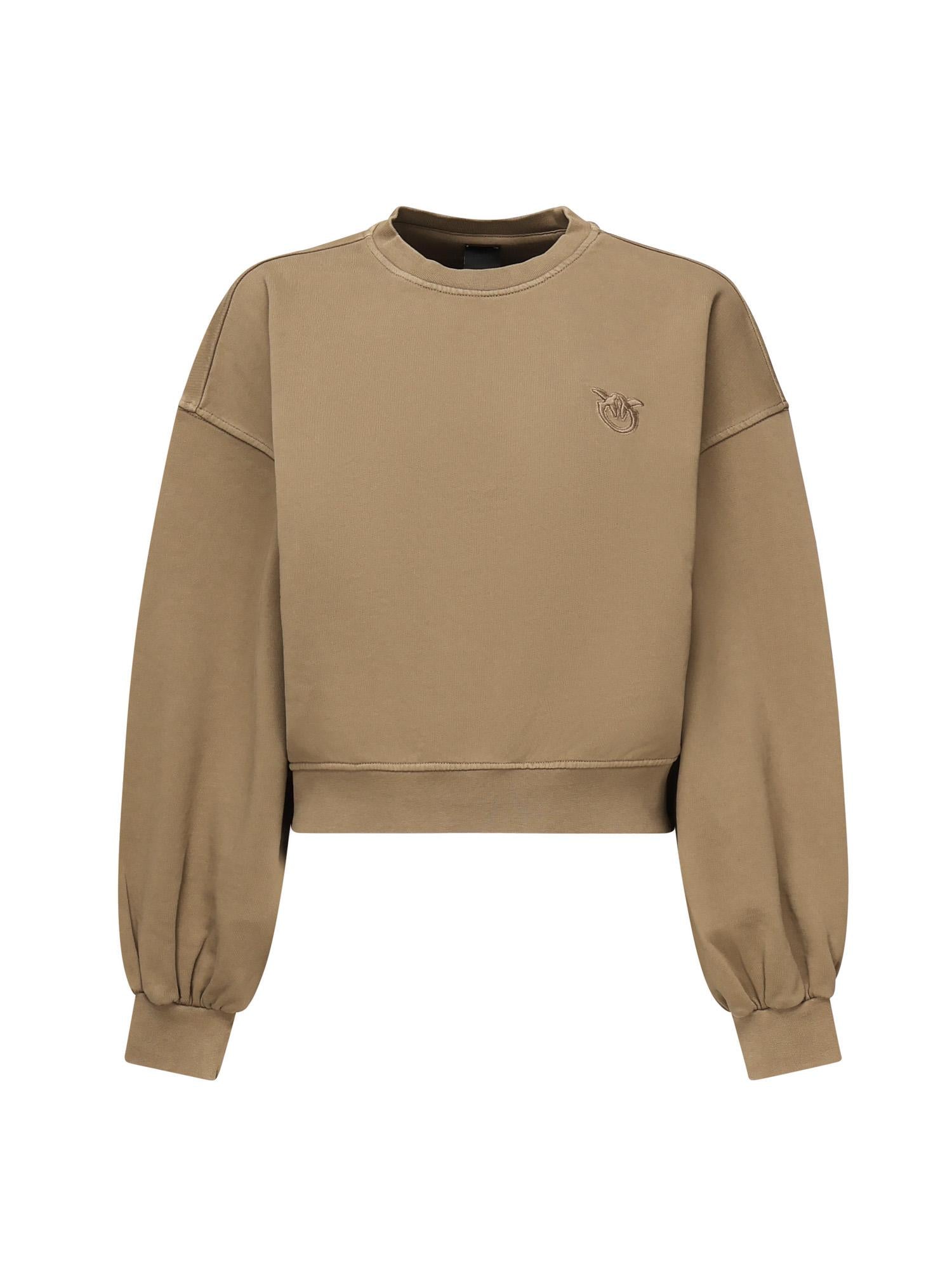 Felpa cropped con logo<BR/> 105510 A2RBM10 PINKO 