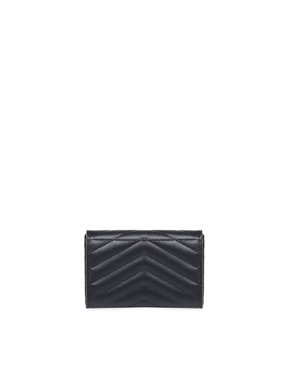 Portafogli envelope in grain de poudre 414404 BOW011000 SAINT LAURENT 