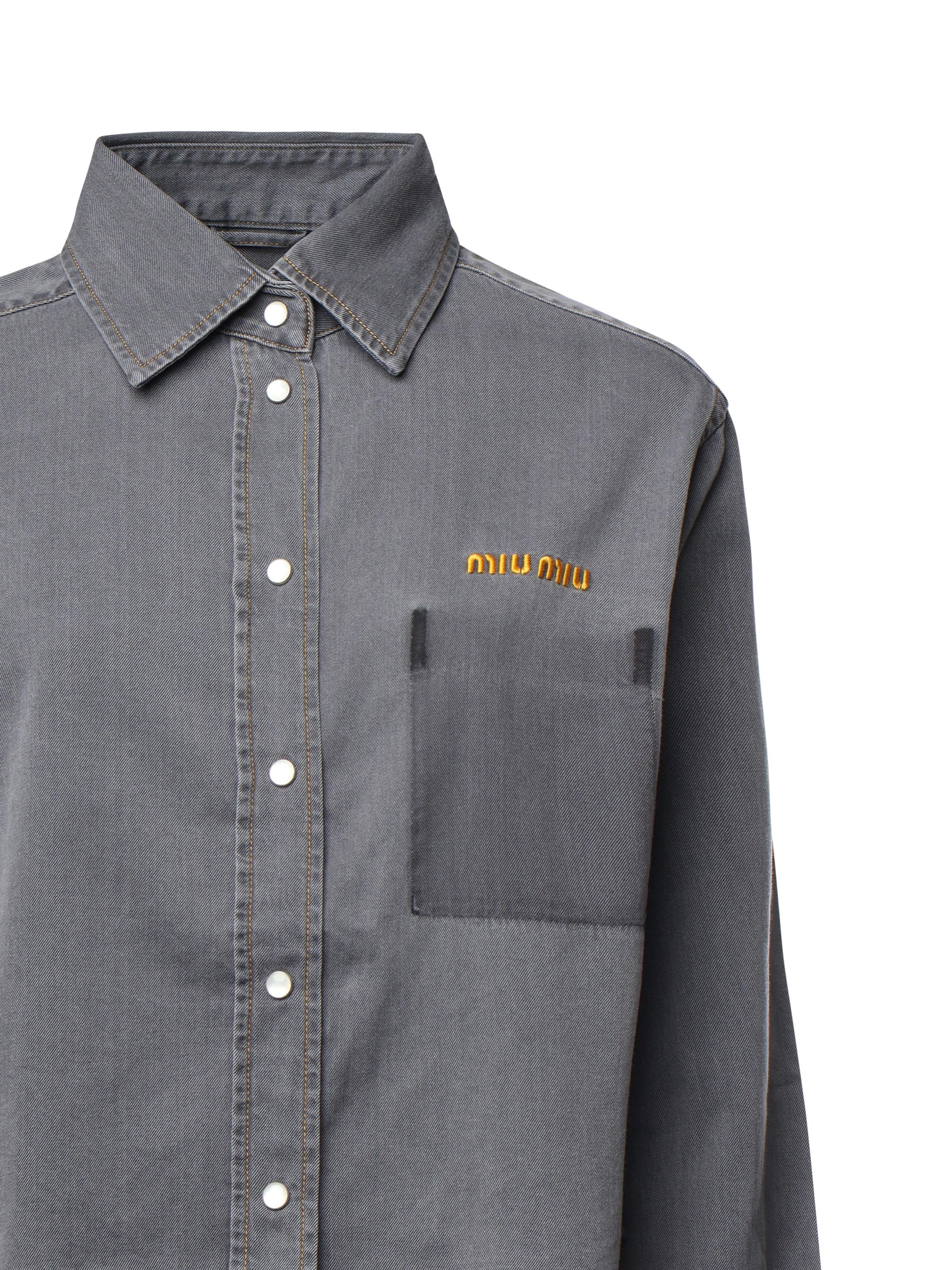 Camicia in chambray GWC122 15MPF0031 MIU MIU 