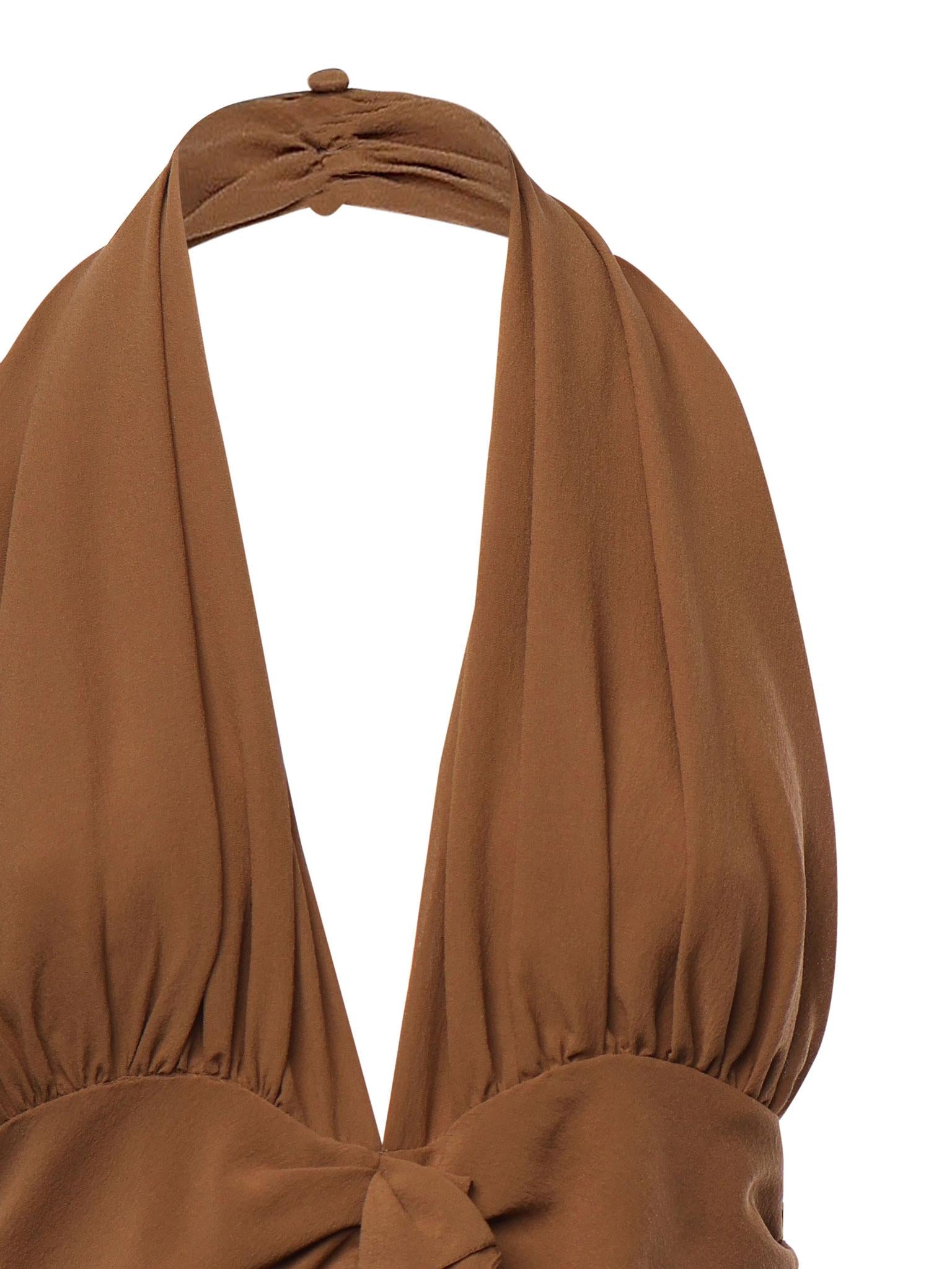 Abito arricciato in cupro 811012 Y71212769 SAINT LAURENT 