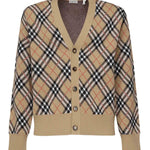 Cardigan in misto lana e mohair Check 8110629 B9368 BURBERRY 