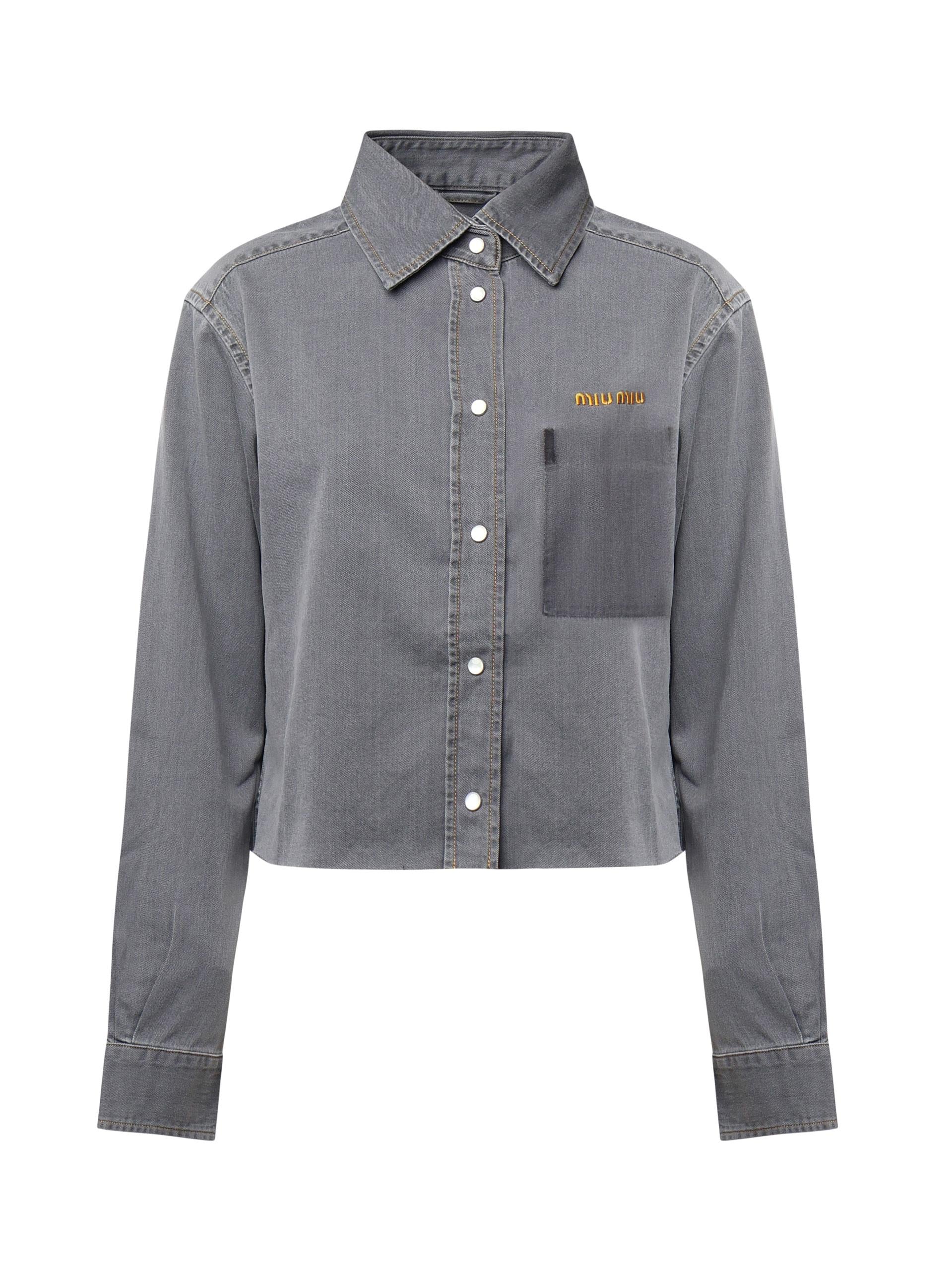 Camicia in chambray GWC122 15MPF0031 MIU MIU 