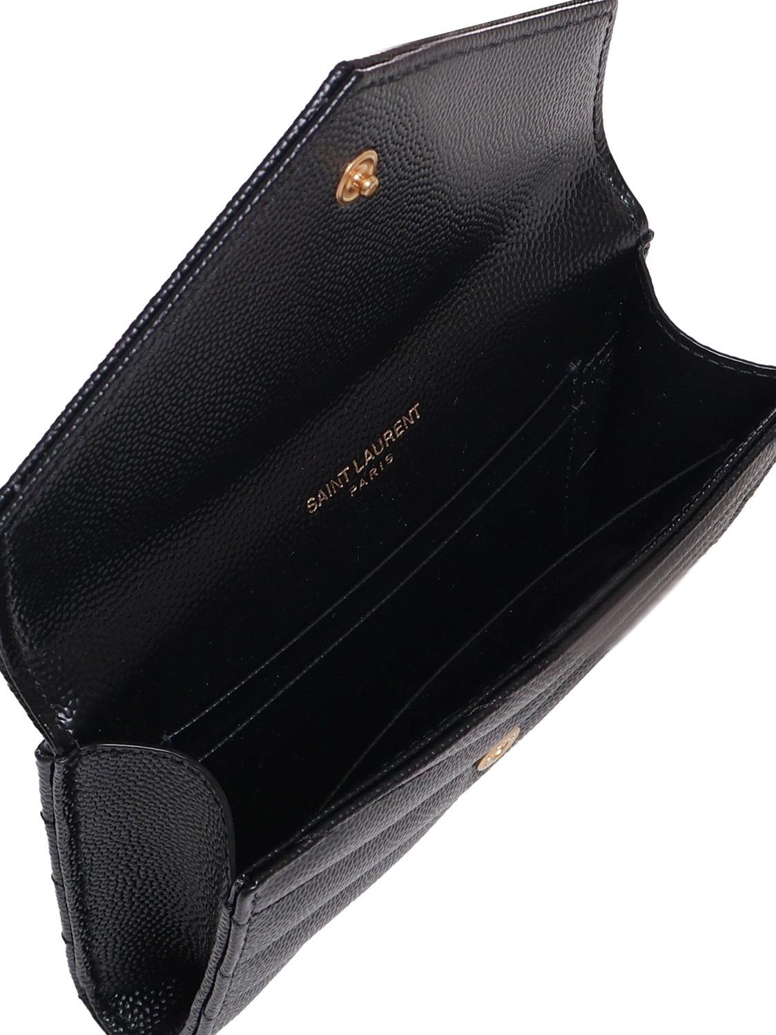 Portafogli envelope in grain de poudre 414404 BOW011000 SAINT LAURENT 