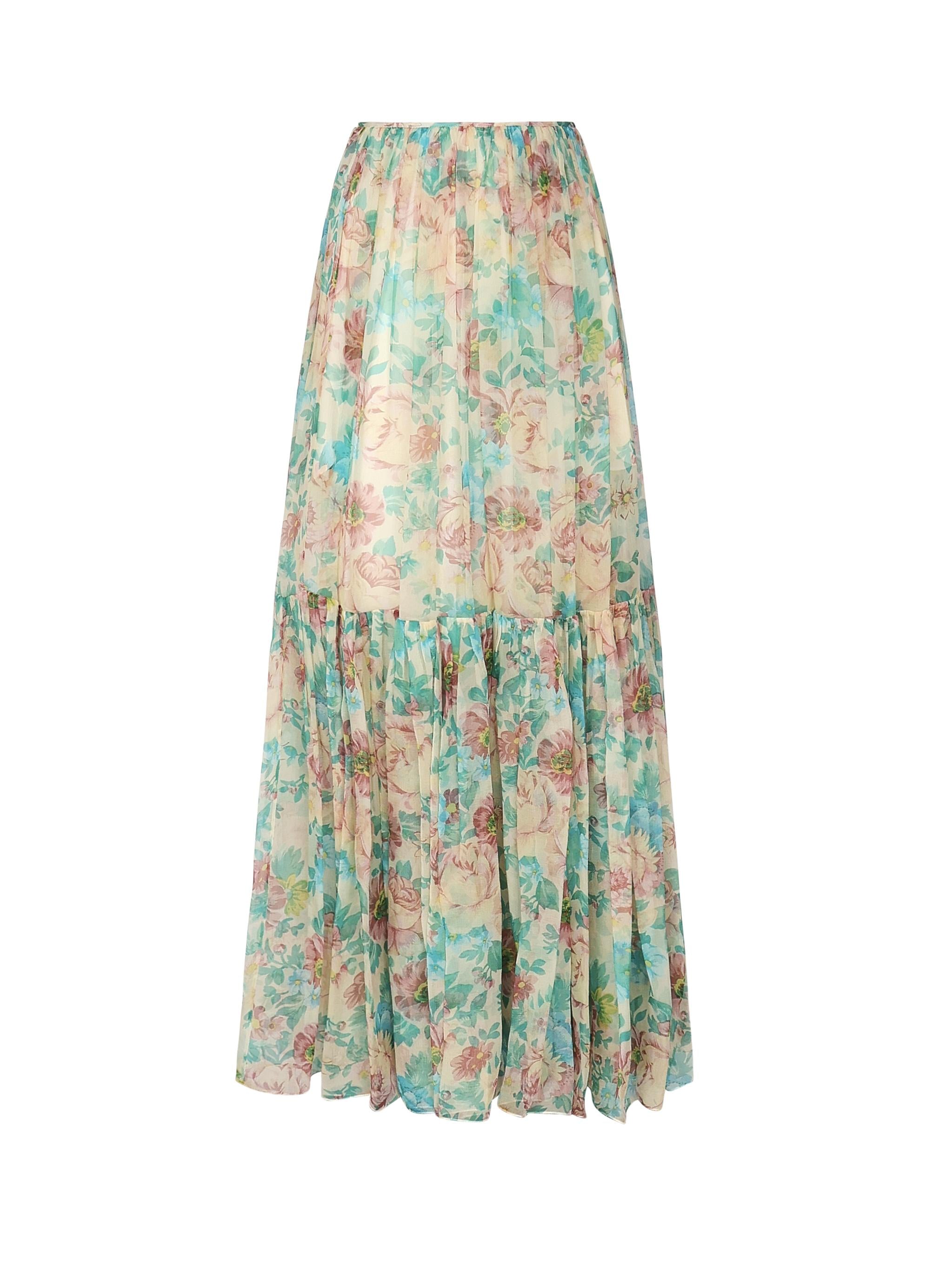 Gonna maxi arricciata in seta<BR/> CHC25UJU10465 24T CHLOÉ 