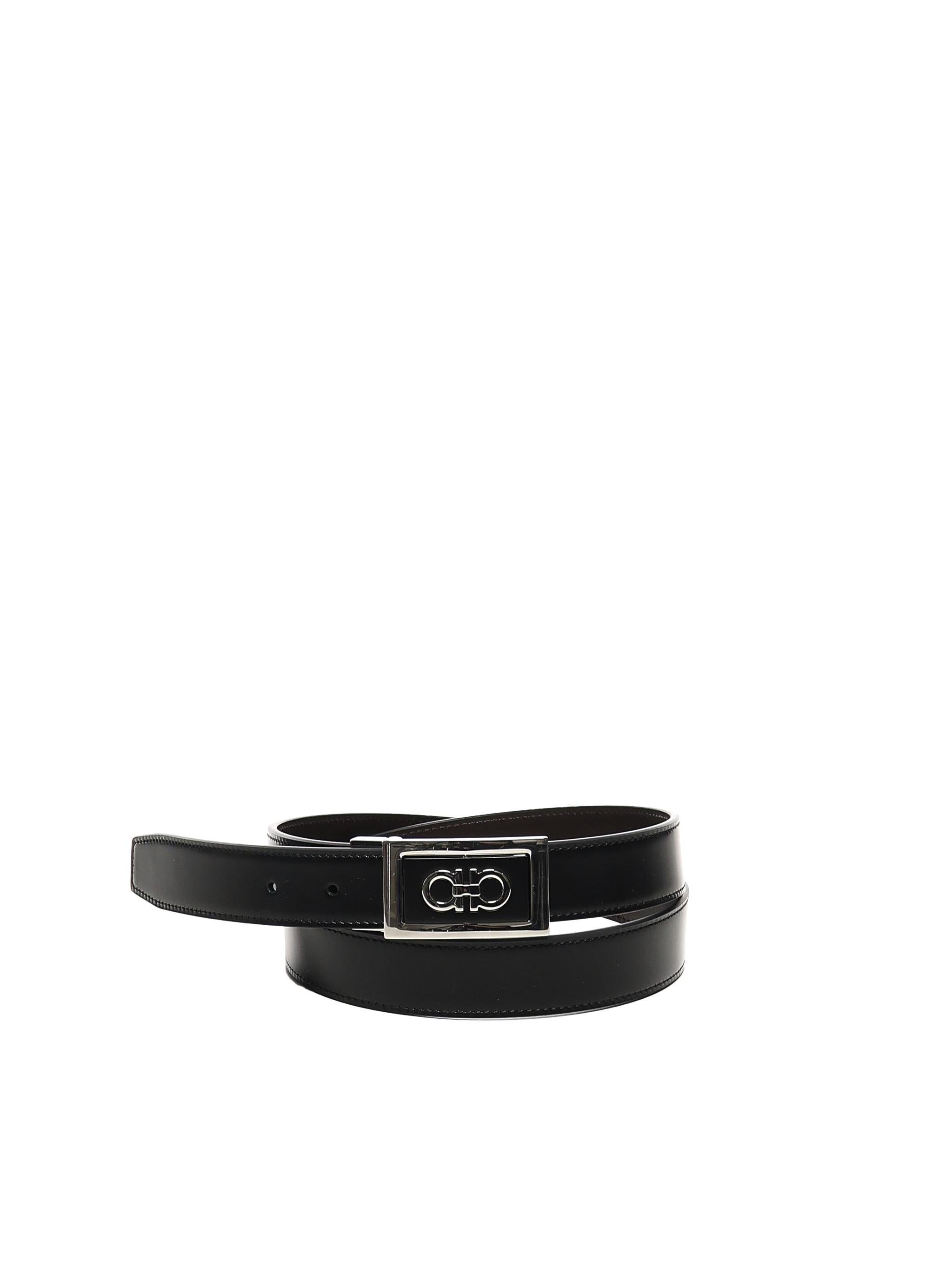 Cintura reversibile Gancini in pelle di vitello 670421 780463001 FERRAGAMO 