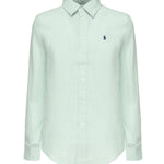 Camicia in lino con logo<BR/> 211970730013  POLO RALPH LAUREN 