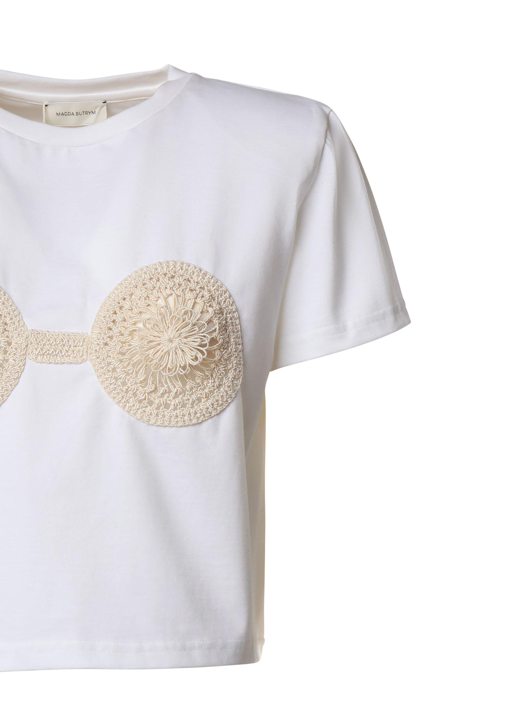 Maglietta reggiseno all'uncinetto 1083210009 WHITE MAGDA BUTRYM 