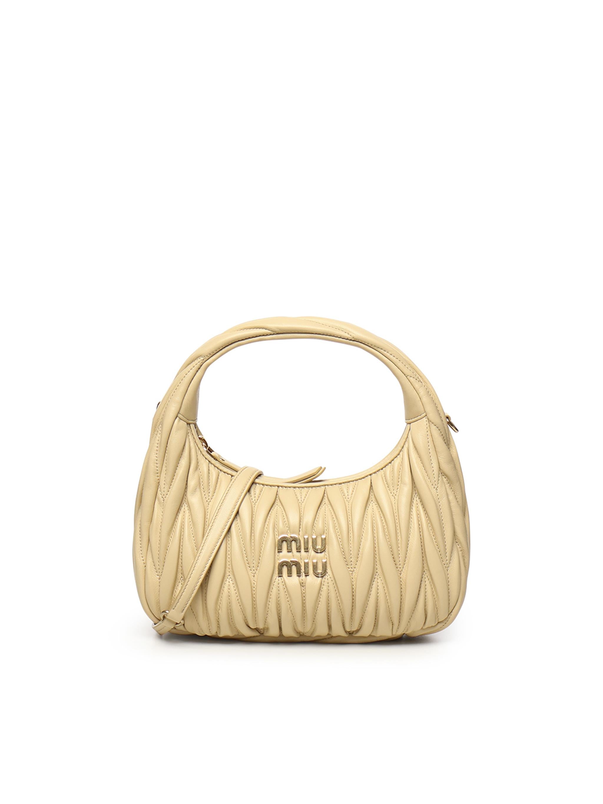 Borsa hobo Wander in nappa matelassé 5BC125 AN88F0K57 MIU MIU 
