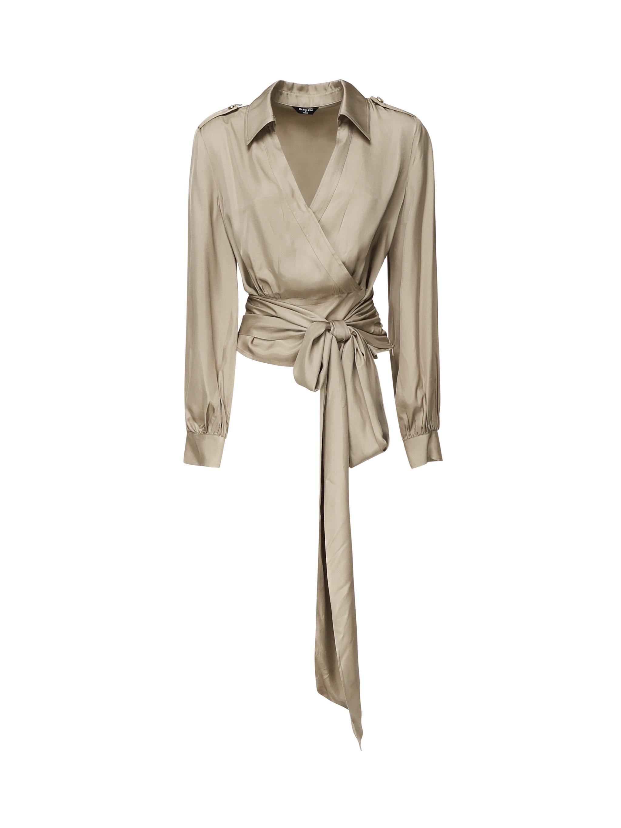 Blusa Linda Wrap 5GGH00 7246AG053 MARCIANO BY GUESS 