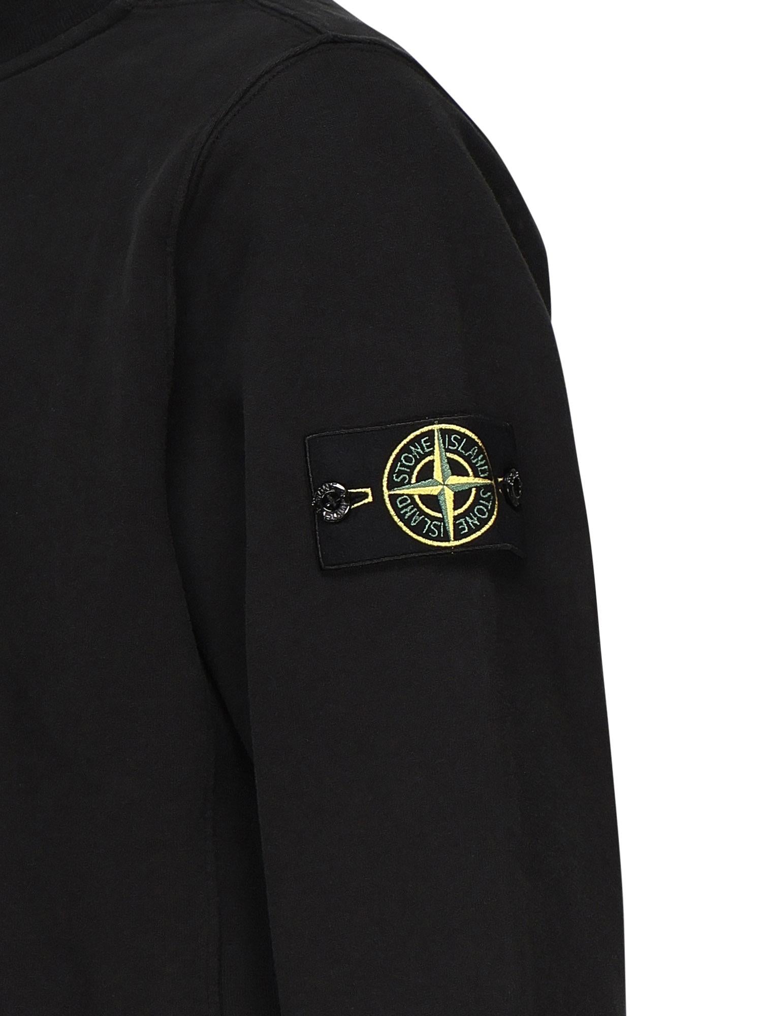 Felpa con zip e logo<BR/> K2S156100068 S0A20V0029 STONE ISLAND 