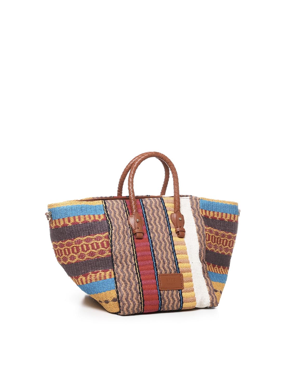 Borsa Parrot in canvas 73BS7OI02 PARROTCUOIO/MULTICOLOR V° 73 