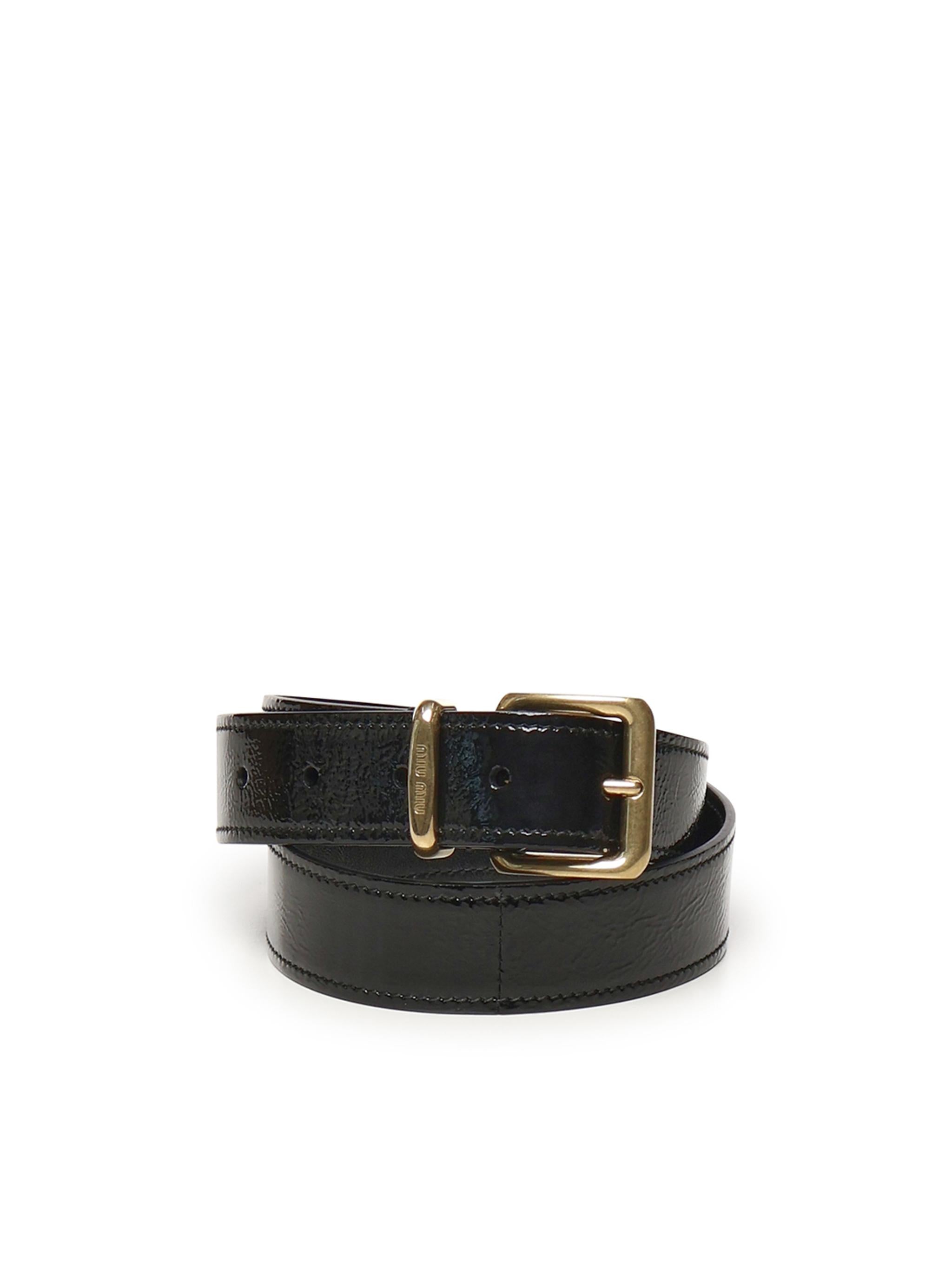 Cintura in pelle lucida<BR/> 5CC630 0DNTF0002 MIU MIU 