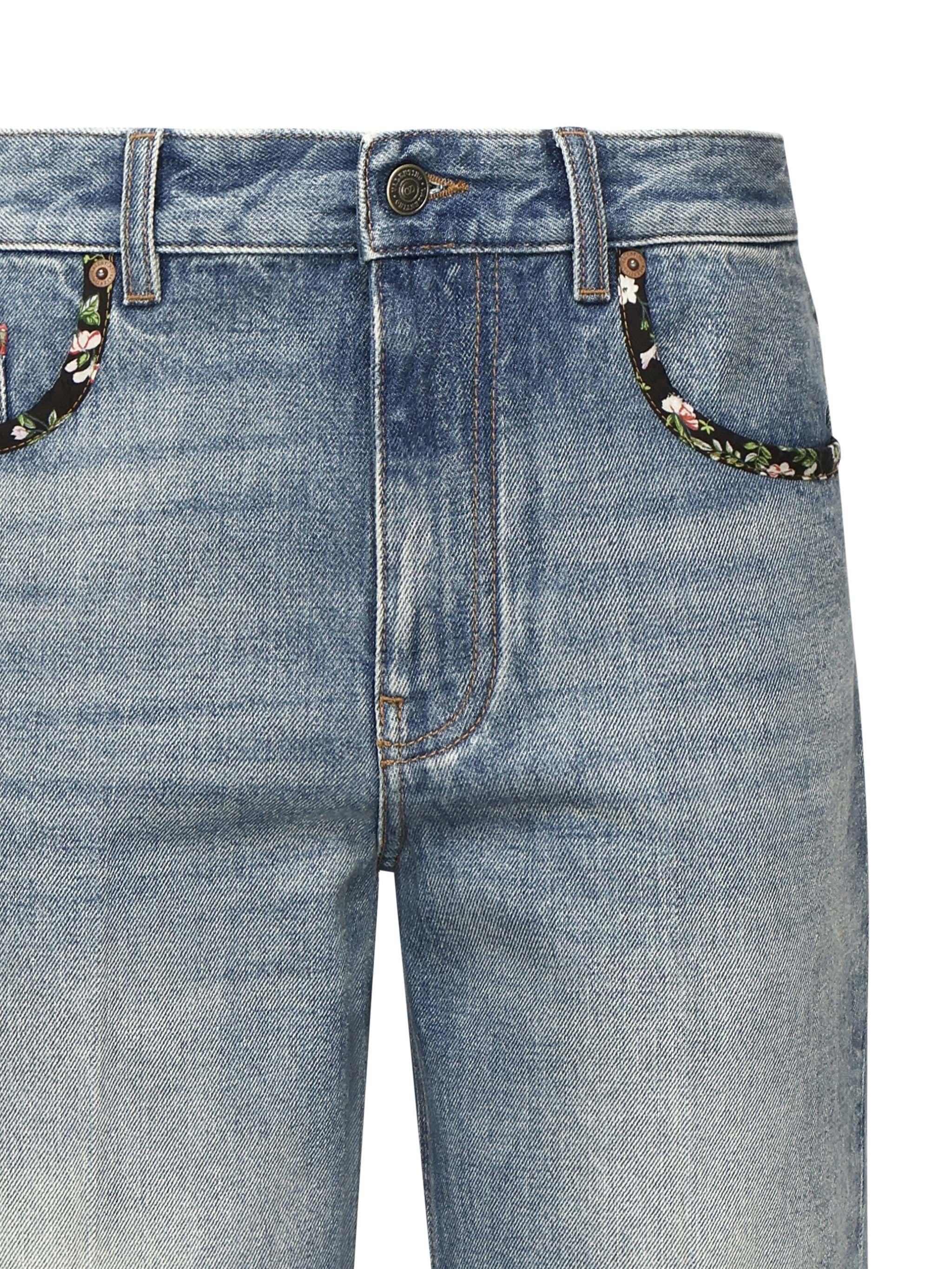 Jeans in denim con bordi stampati 6B0DD19X 94V558 VALENTINO GARAVANI 