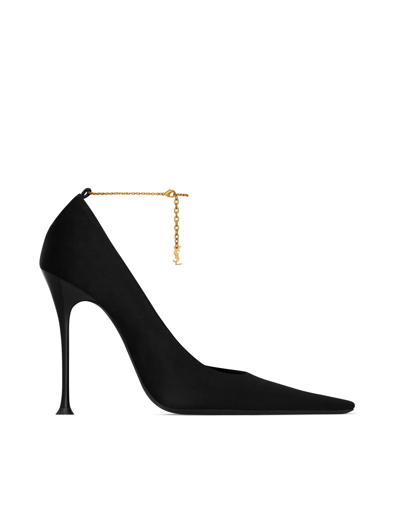 Décolleté Régine in crêpe satine 8060219 QAB11000 SAINT LAURENT 
