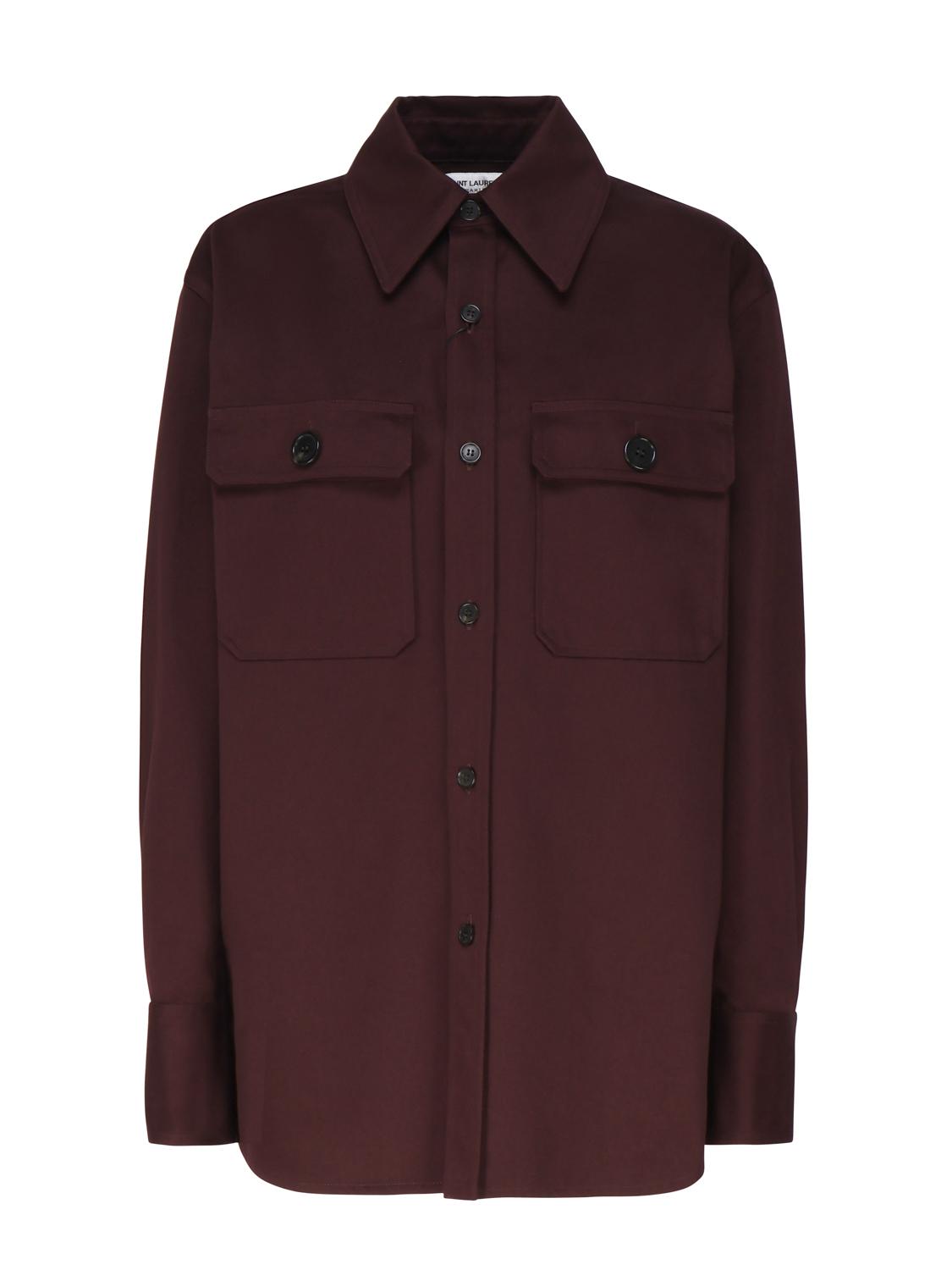 Camicia saharienne in drill di cotone 786696 Y1A626140 SAINT LAURENT 